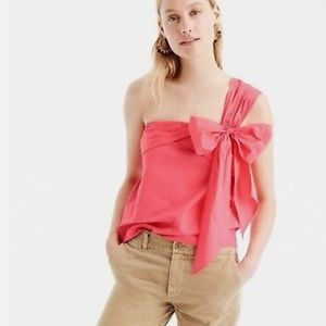 Jcrew one shoulder coral top size 0 NWT